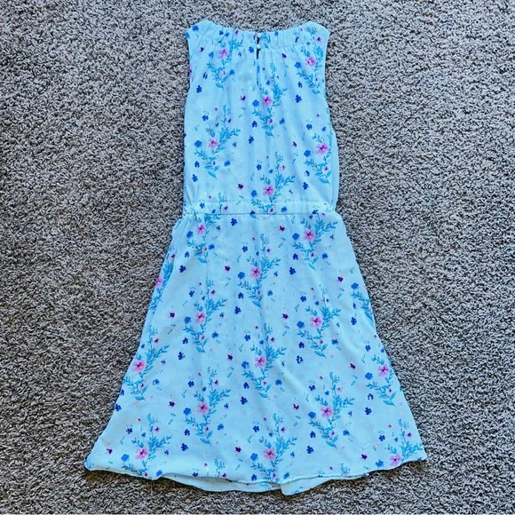 Juicy Couture Light Blue Floral MiNI Dress XXL high neck summer dress - Picture 6 of 10
